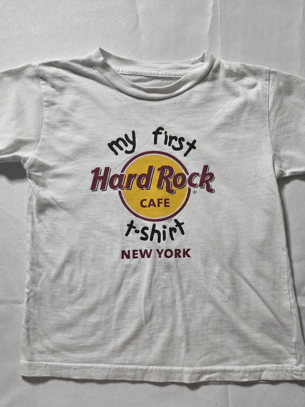 Hard Rock Cafe White T-Shirt with Yellow & Maroon Logo - Kids